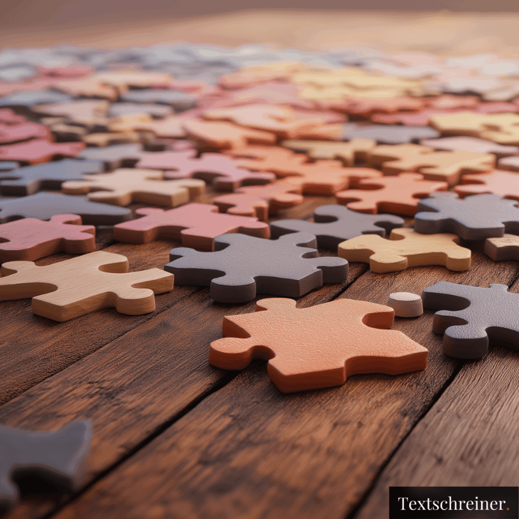 Das Bild zeigt Holzpuzzleteile, die sinnbildlich für das Puzzle der Online Sichtbarkeit stehen.